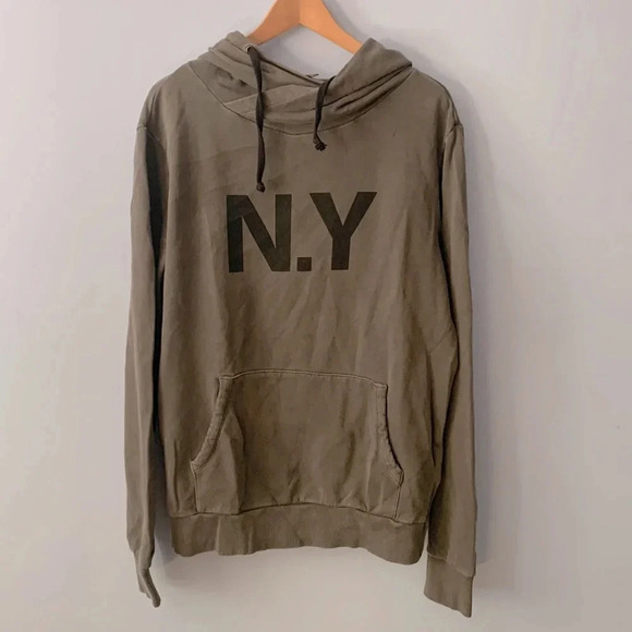 Divided by h&m gray N.Y. Mens hoodie size Large casual Streetwear grunge skate - Picture 1 of 4